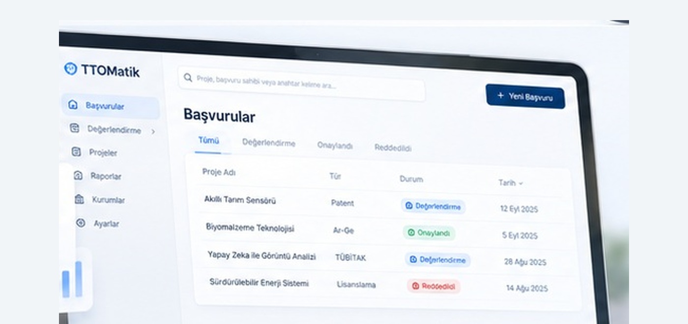 TTOmatik başvuru yönetimi ekranı